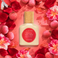 Catch Feelings Eau de Parfum bottle by 5 SENS, a damask rose and ruby grapefruit fragrance