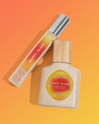 Happy Tears fragrance for joyful moments — clean vegan EDP with warm floral scent