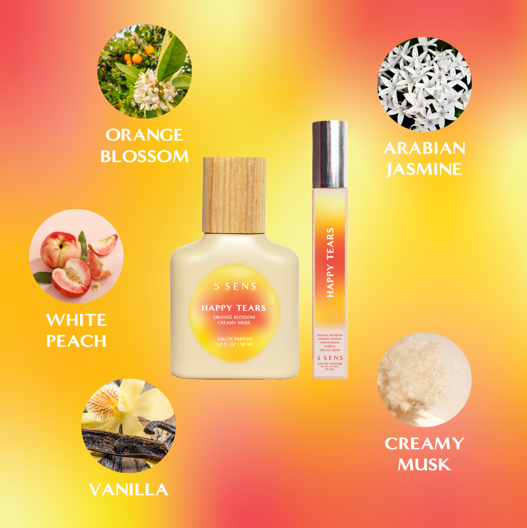 Orange Blossom and Creamy Musk ingredients in Happy Tears Eau de Parfum by 5 SENS