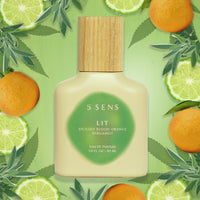 Lit 30mL Eau de Parfum bottle by 5 SENS — earthy grounding fragrance with bergamot and sage